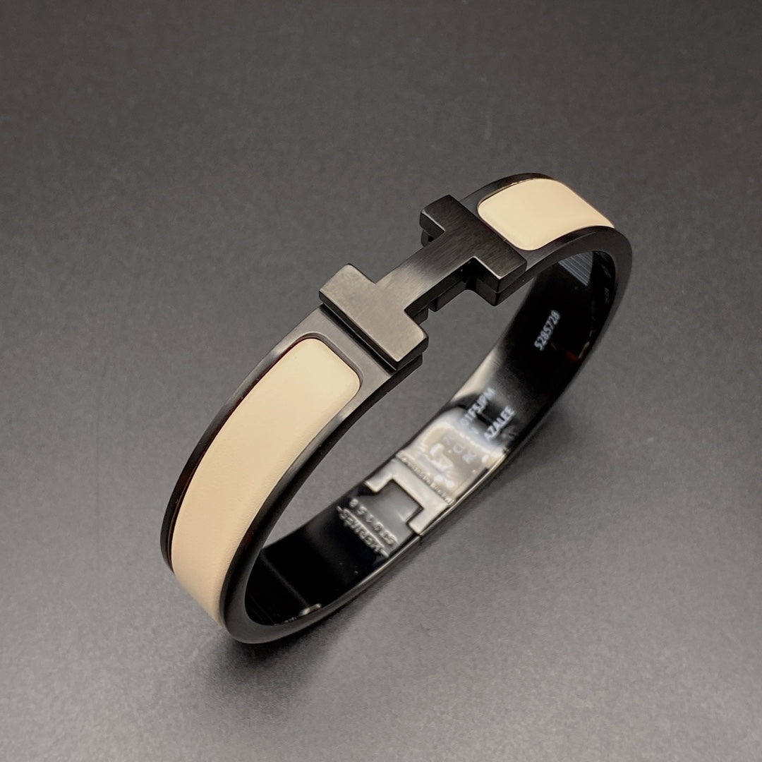 [LUXE]H BRACELET 12MM BLACK BEIGE CERAMIC