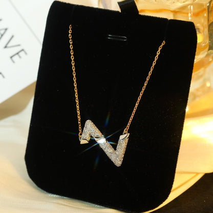 [LUXE]VOLT SILVER DIAMOND PEDANT NECKLACE