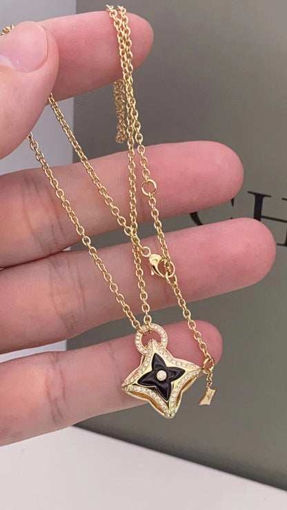 [LUXE]STAR PEDANT PINK GOLD DIAMOND NECKLACE