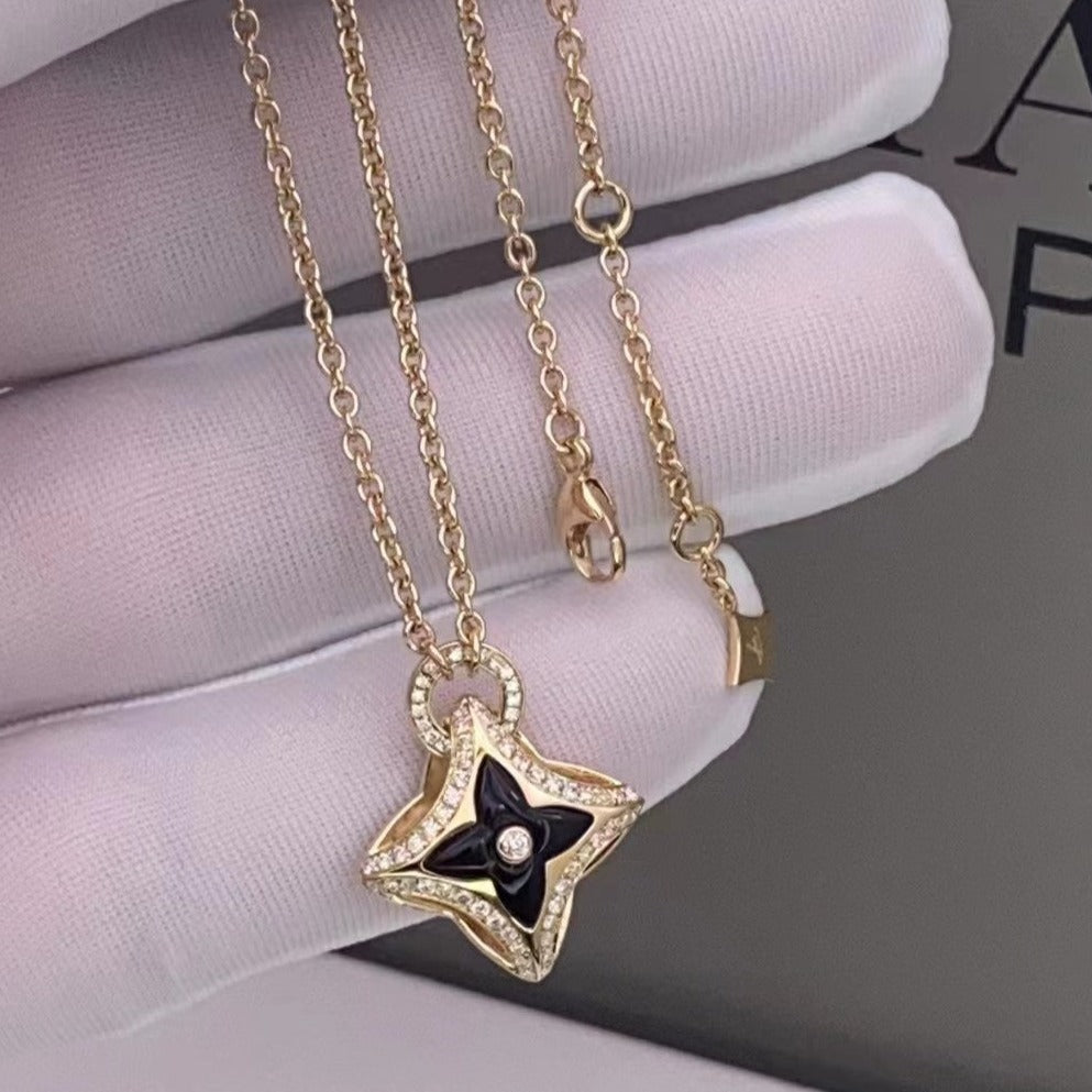 [LUXE]STAR PEDANT PINK GOLD DIAMOND NECKLACE