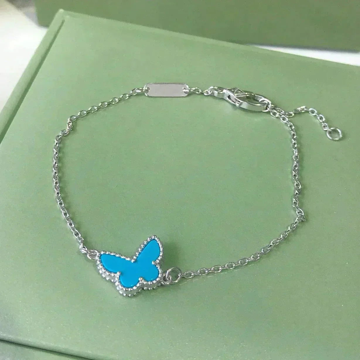 [LUXE] BUTTERFLY TURQUOISE BUTTERFLY BRACELET SILVER