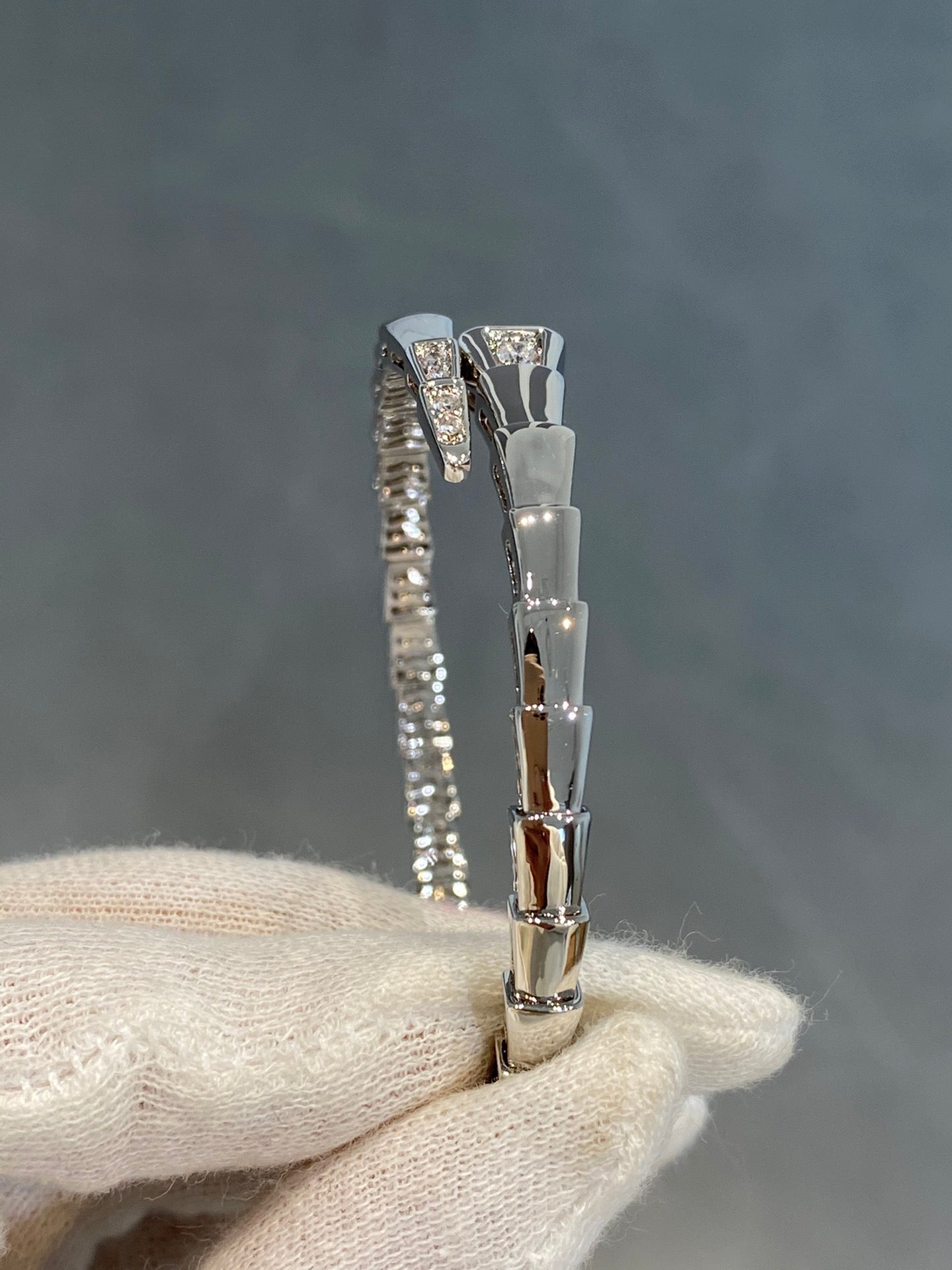 [LUXE]SERPENTI BRACELET DIAMONDS SILVER