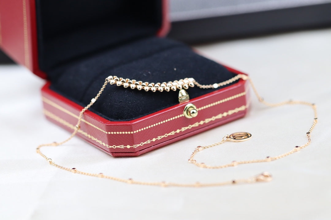 [LUXE]CLASH PINK GOLD NECKLACE