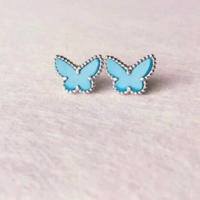 [LUXE] BUTTERFLY TURQUOISE EARRINGS SILVER