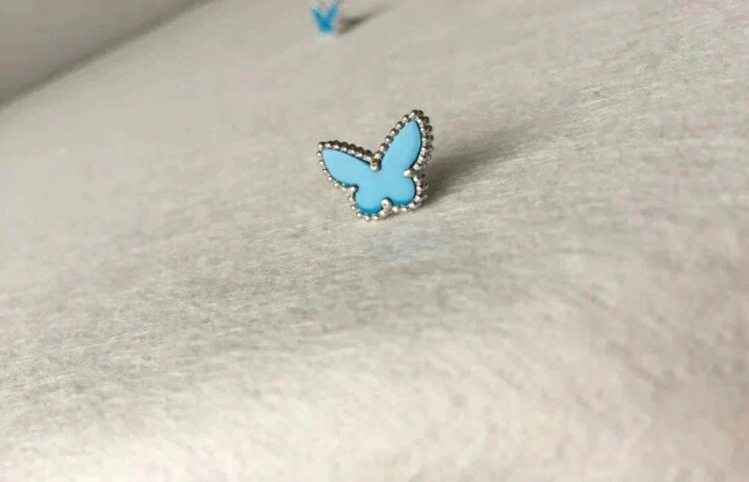 [LUXE] BUTTERFLY TURQUOISE EARRINGS SILVER