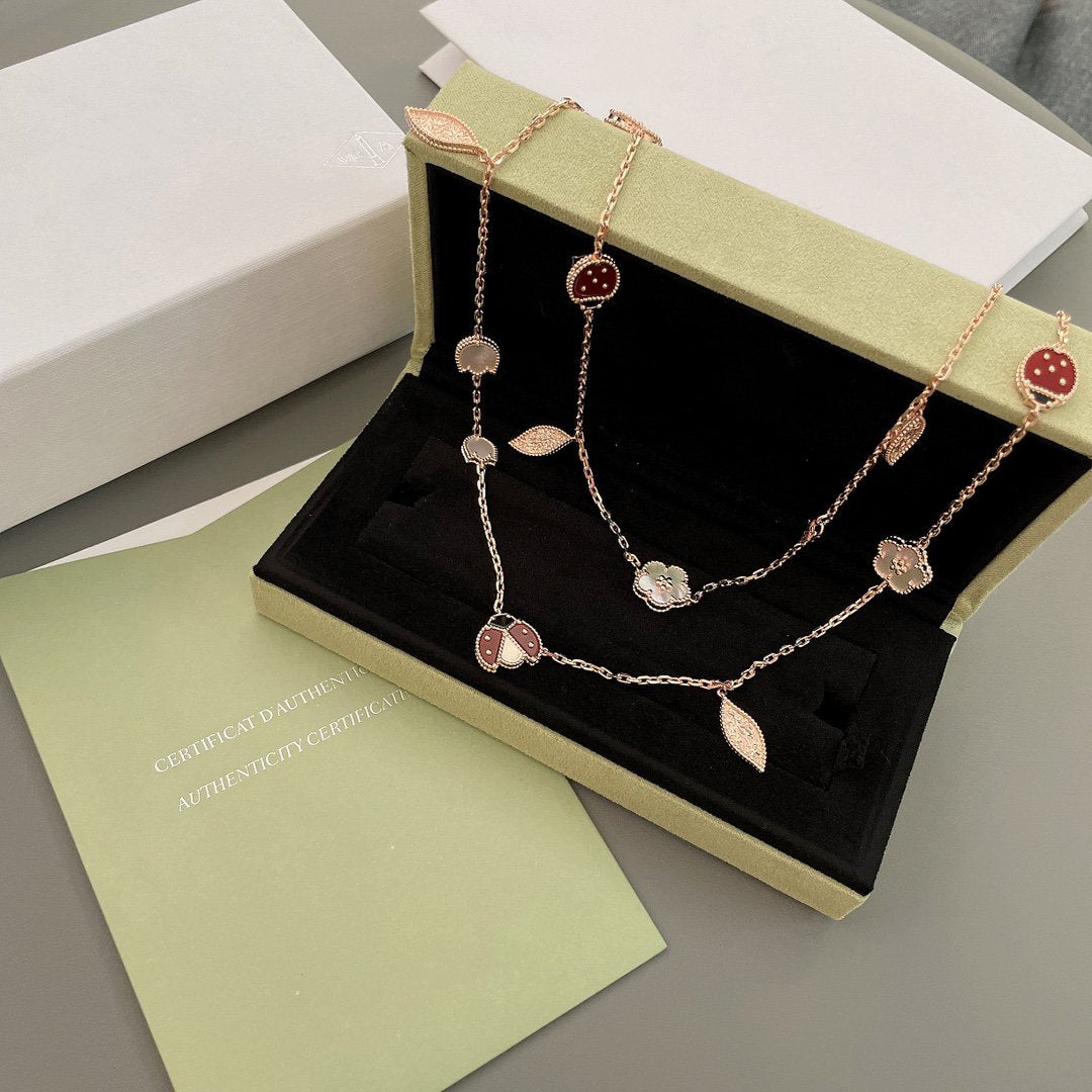 [LUXE] LUCKY SPRING 15 MOTIFS ROSE GOLD NECKLACE