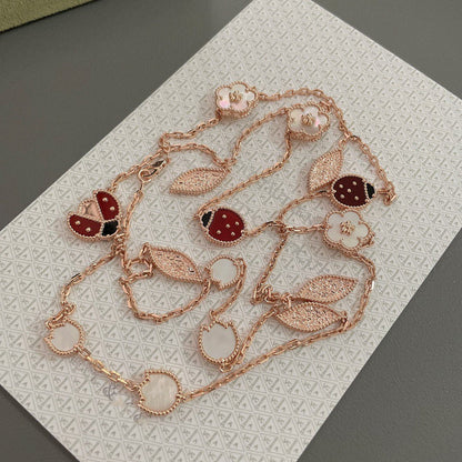 [LUXE] LUCKY SPRING 15 MOTIFS ROSE GOLD NECKLACE