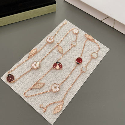 [LUXE] LUCKY SPRING 15 MOTIFS ROSE GOLD NECKLACE