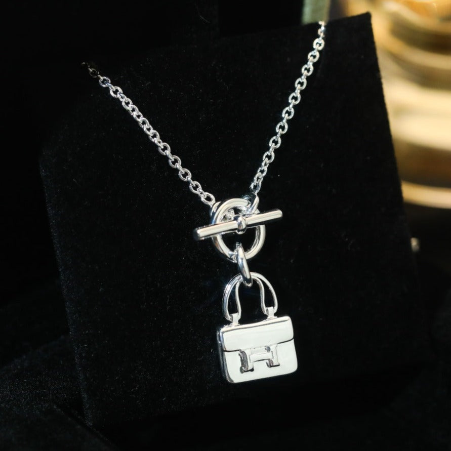 [LUXE]POP H PEDANT SILVER NECKLACE