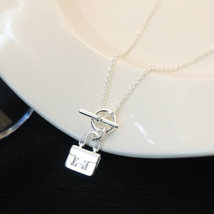 [LUXE]POP H PEDANT SILVER NECKLACE