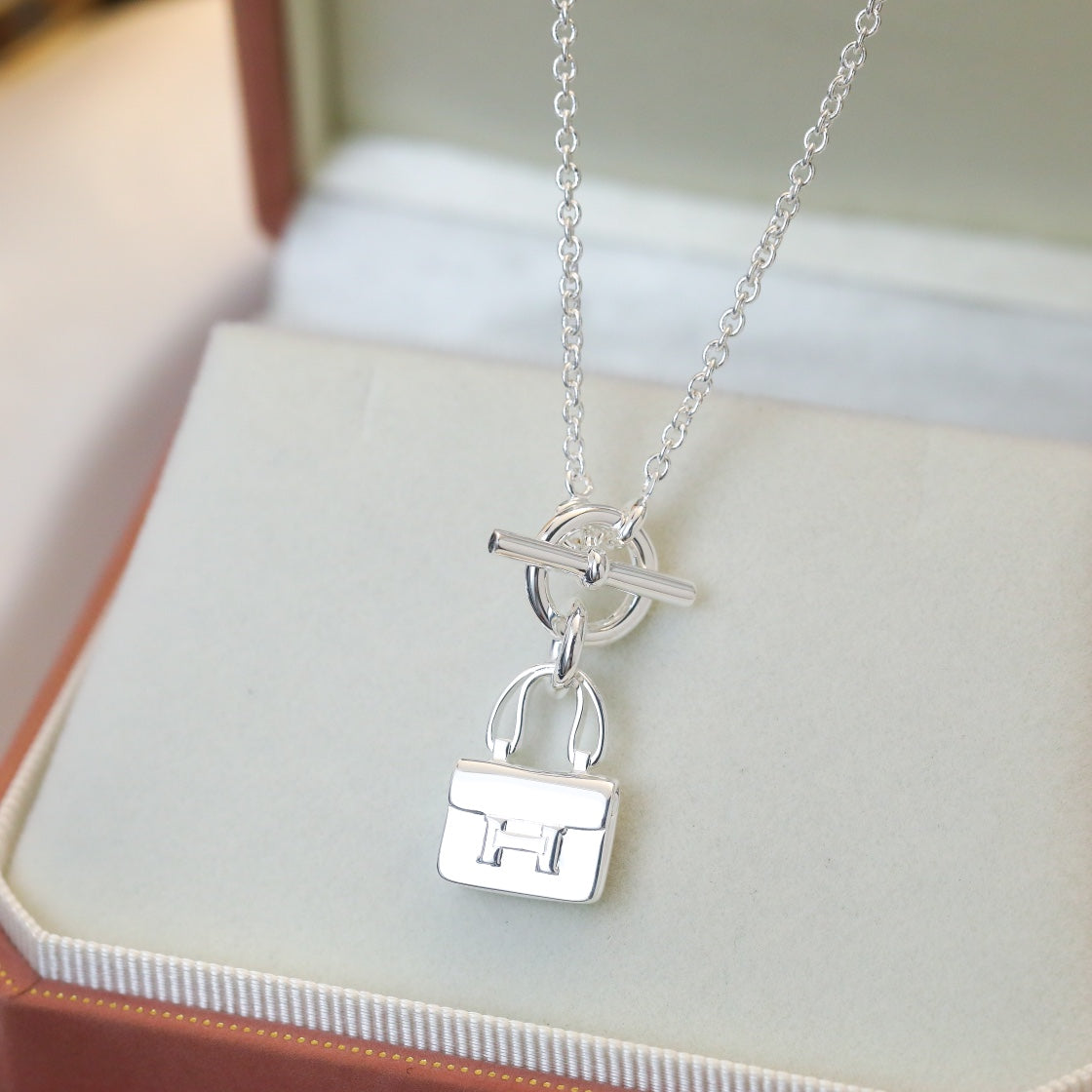 [LUXE]POP H PEDANT SILVER NECKLACE