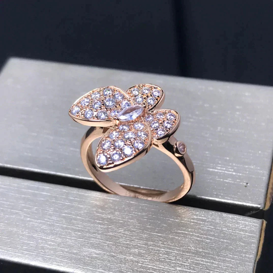 [LUXE] BUTTERFLY PINK GOLD DIAMOND RING