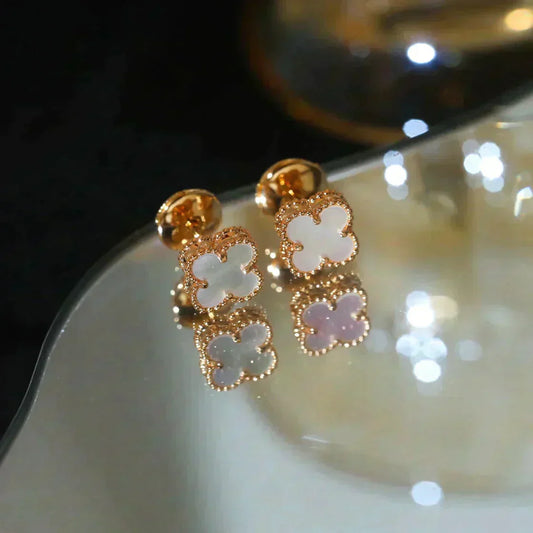 [LUXE] CLOVER MINI 9.5MM WHITE MOP EARRINGS