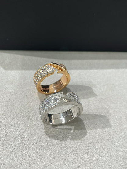 [LUXE]LIENS EVIDENCE PINK GOLD DIAMOND PAVED RING