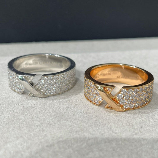 [LUXE]LIENS EVIDENCE PINK GOLD DIAMOND PAVED RING