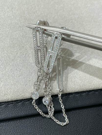 [LUXE]CHAINE CHAOS DIAMOND DROP EARRINGS