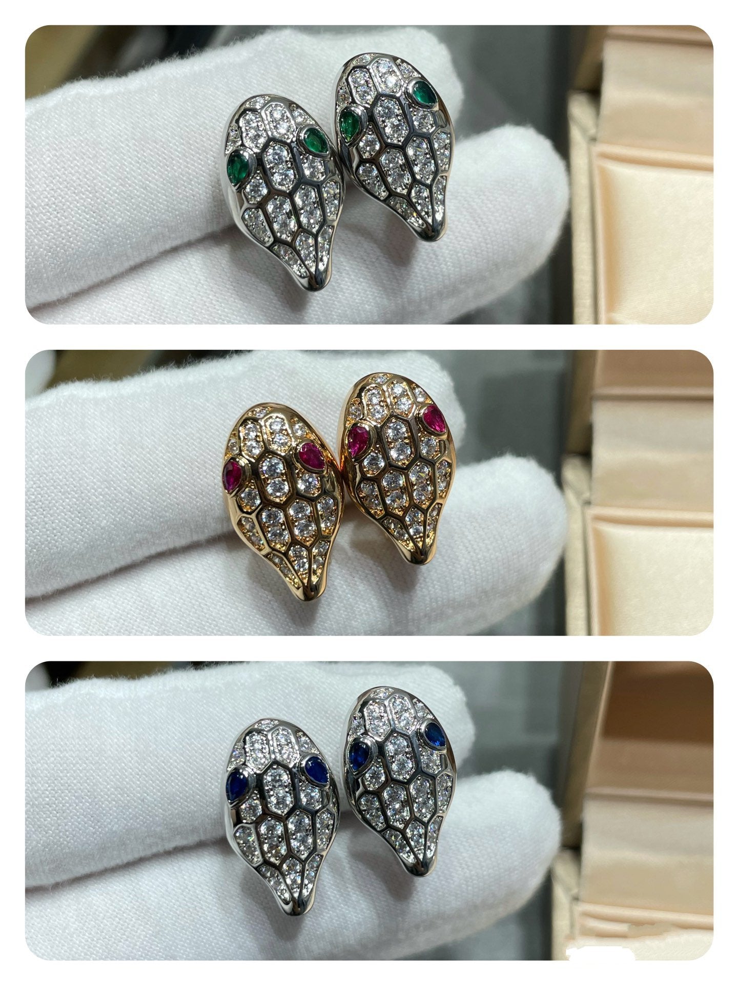 [LUXE]SERPENT DIAMOND STUD EARRINGS