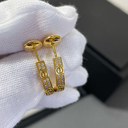 [LUXE]LOVE DIAMOND GOLD HOOP EARRINGS