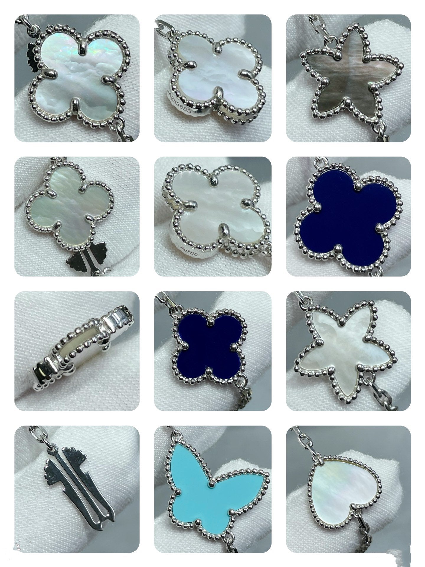 [LUXE] LUCKY CLOVER SILVER 11 MOTIF NECKLACE