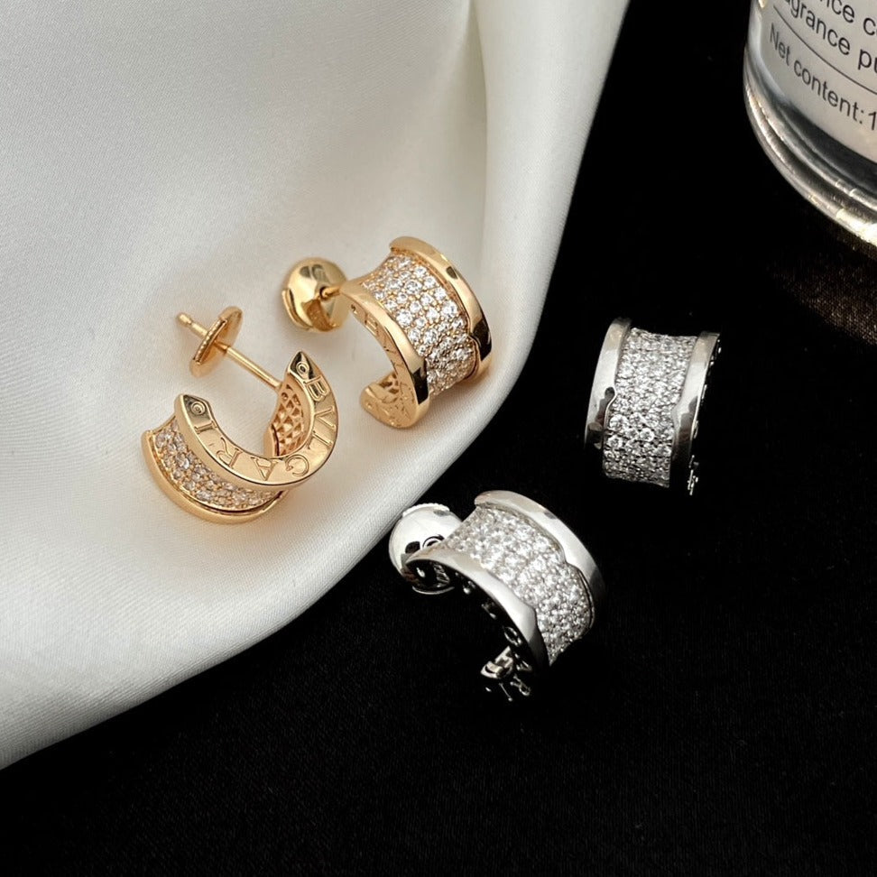 [LUXE]ZERO 1 DIAMOND PAVED EARRINGS