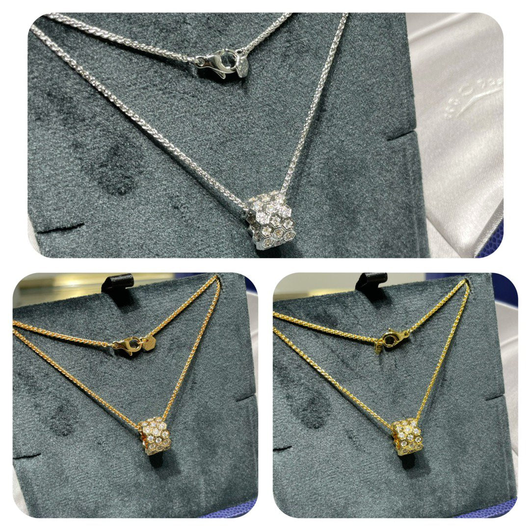 [LUXE]BEE LOVE DIAMOND PAVED 3 ROW NECKLACE