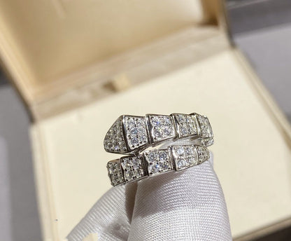 [LUXE]SERPENTI RING SILVER DIAMOND PAVED