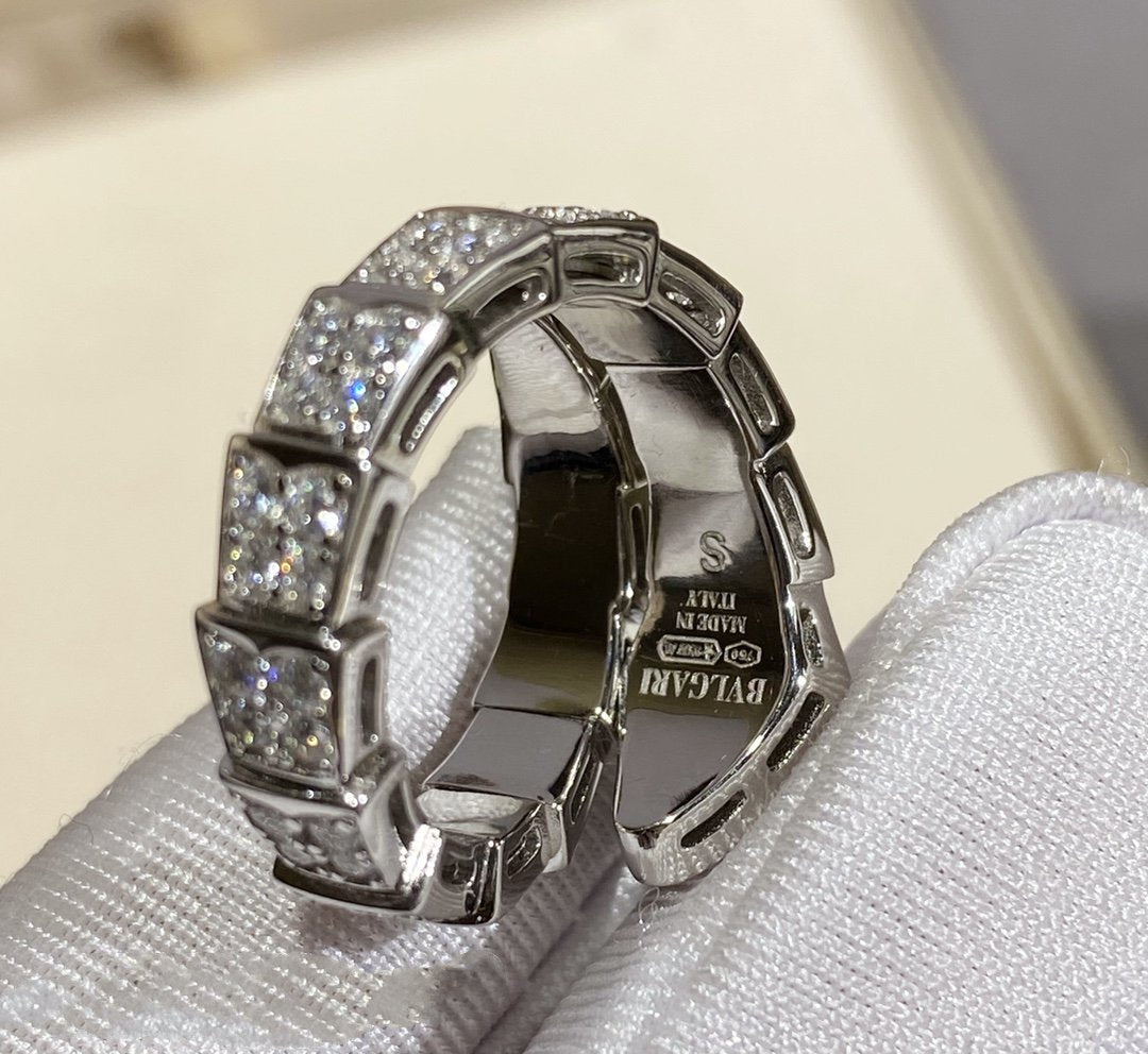 [LUXE]SERPENTI RING SILVER DIAMOND PAVED