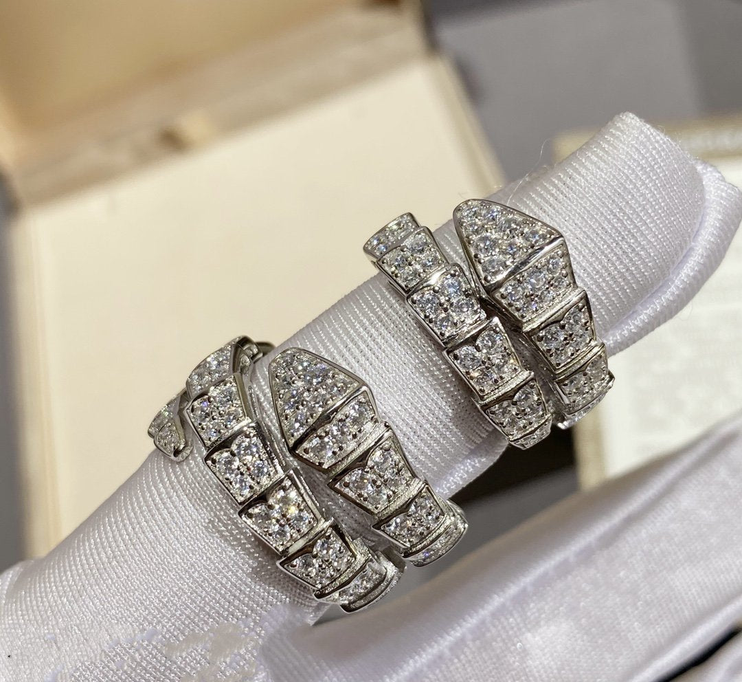 [LUXE]SERPENTI RING SILVER DIAMOND PAVED