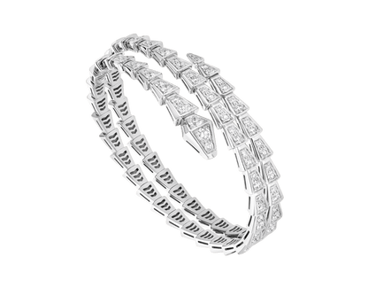 [LUXE]SERPENTI BRACELET SILVER DIAMOND DOUBLE ROW