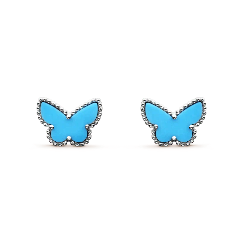 [LUXE] BUTTERFLY TURQUOISE EARRINGS SILVER