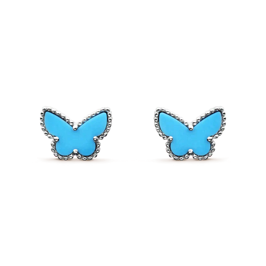 [LUXE] BUTTERFLY TURQUOISE EARRINGS SILVER