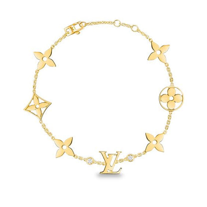 [LUXE]STAR AND SUN 7 MOTIFS GOLD BRACELET