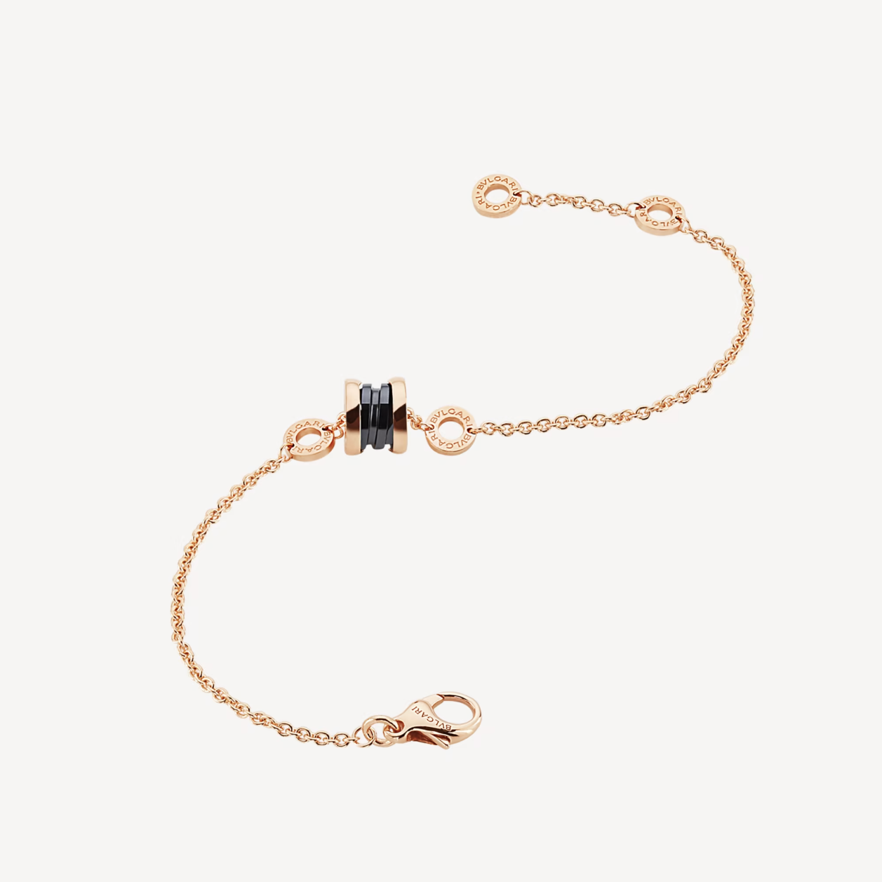 [LUXE]ZERO 1 SOFT PINK GOLD AND BLACK CERAMIC BRACELET