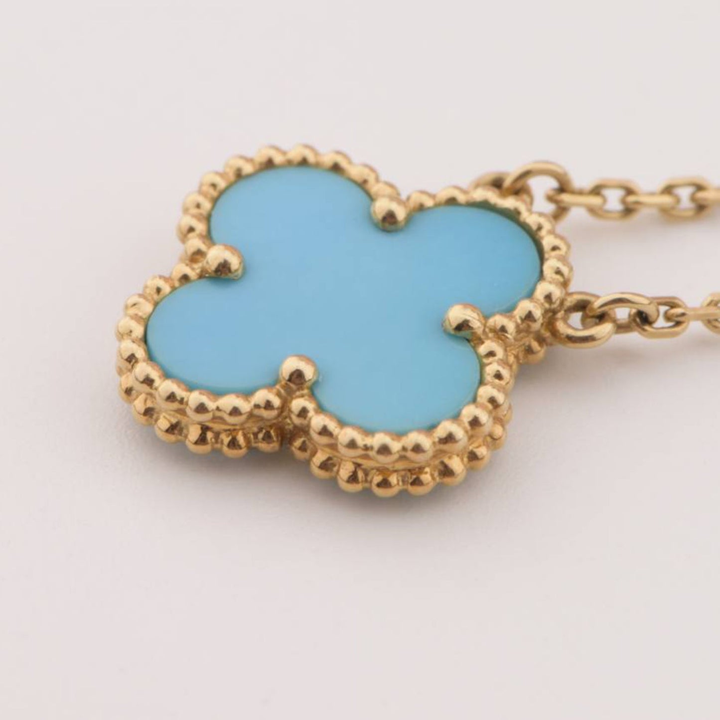 [LUXE] CLOVER 15MM VINTAGE TURQUOISE NECKLACE