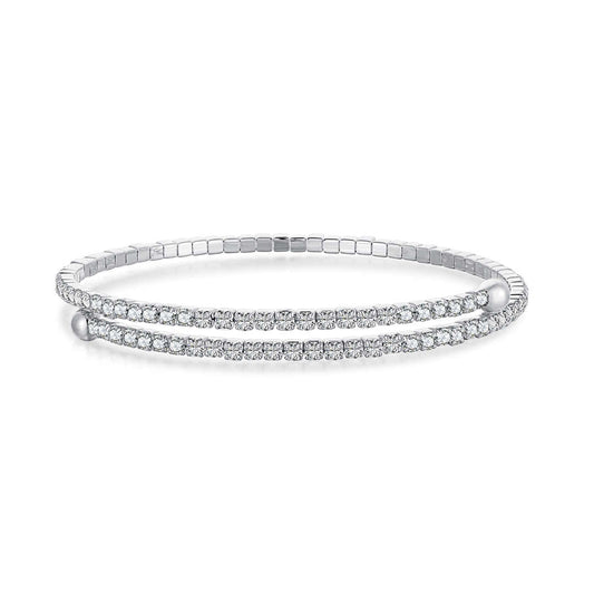 [LUXE]Row of Diamonds Round Fashion Bracelet