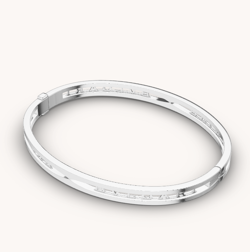 [LUXE]ZERO 1 SPIRAL LOGO SILVER BRACELET