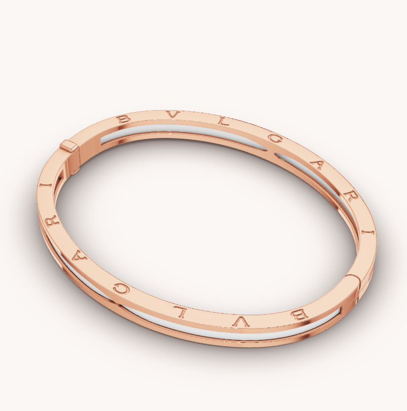 [LUXE]ZERO 1 PINK GOLD WITH WHITE CERAMIC BRACELET