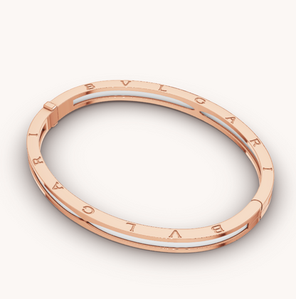 [LUXE]ZERO 1 PINK GOLD WITH WHITE CERAMIC BRACELET