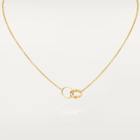 [LUXE]LOVE NECKLACE DOUBLE RING GOLD