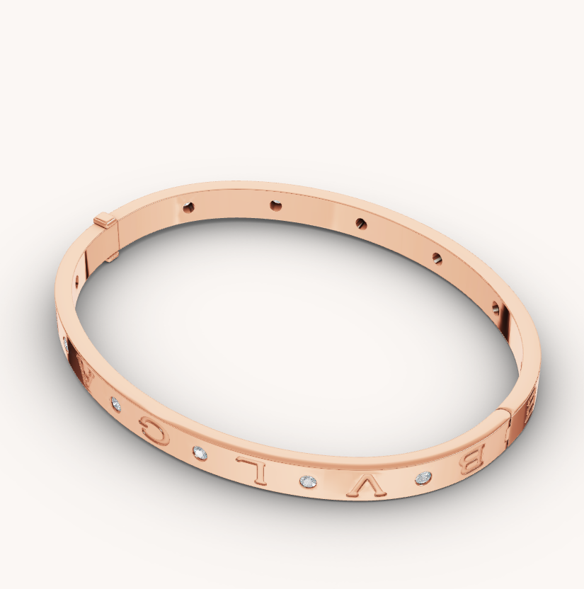 [LUXE]ZERO 1 PINK GOLD 12 DIAMONDS BRACELET