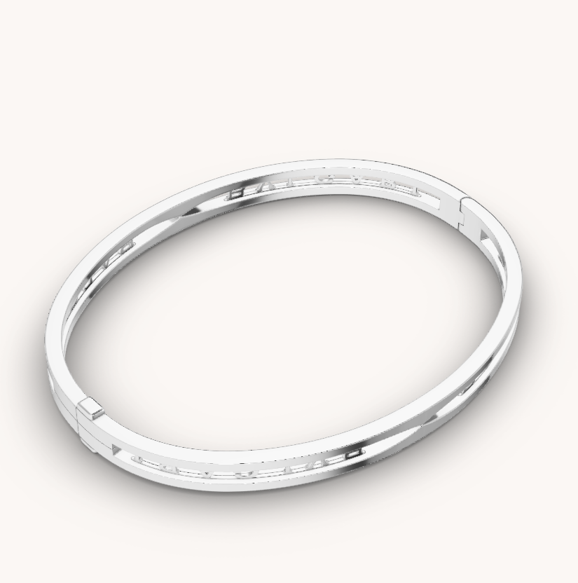 [LUXE]ZERO 1 SPIRAL LOGO SILVER BRACELET