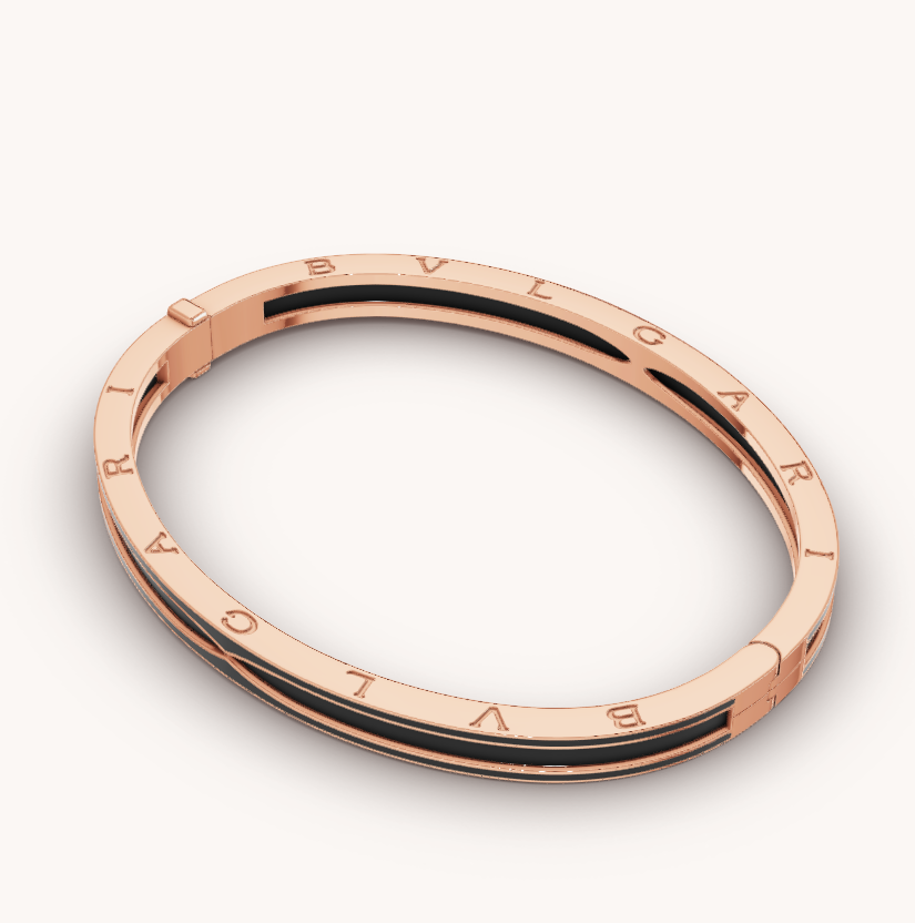 [LUXE]ZERO 1 PINK GOLD WITH MATTE BLACK CERAMIC BRACELET