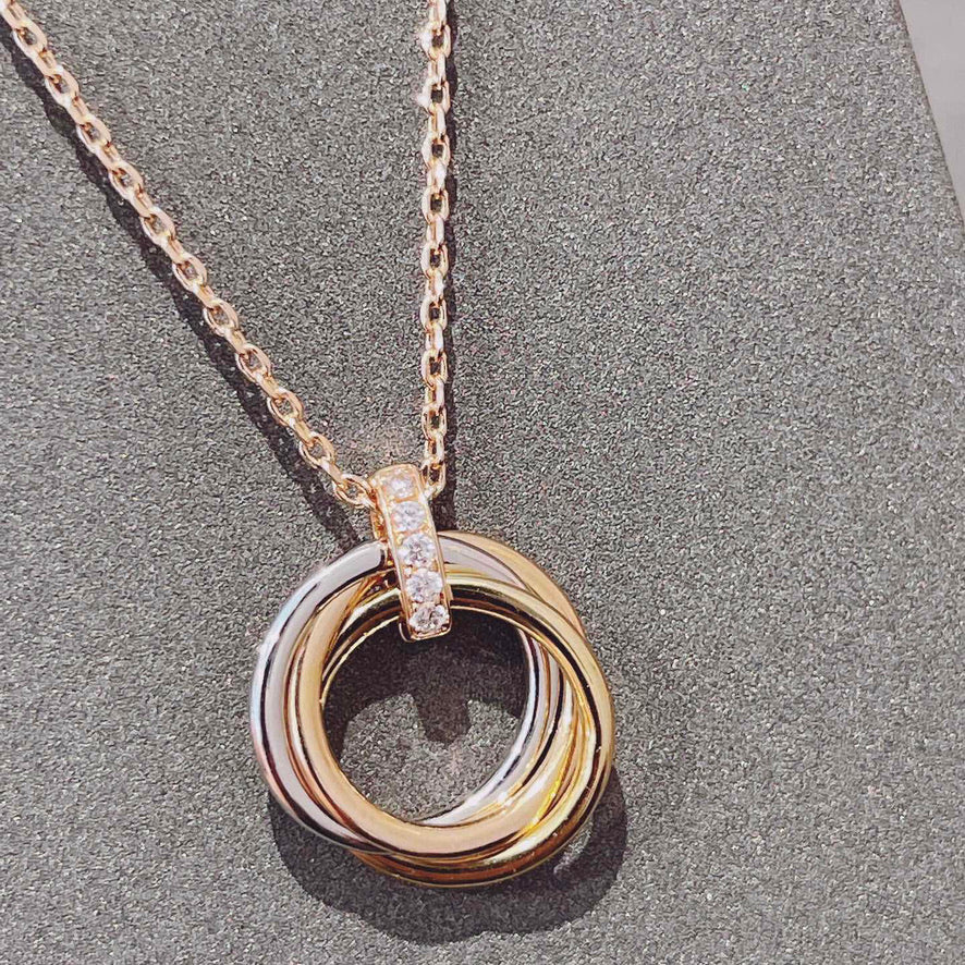 [LUXE]TRINITY NECKLACE GOLD  DIAMONDS