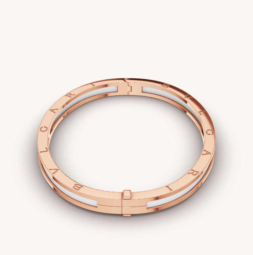 [LUXE]ZERO 1 PINK GOLD WITH WHITE CERAMIC BRACELET