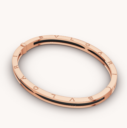 [LUXE]ZERO 1 PINK GOLD WITH BLACK CERAMIC BRACELET