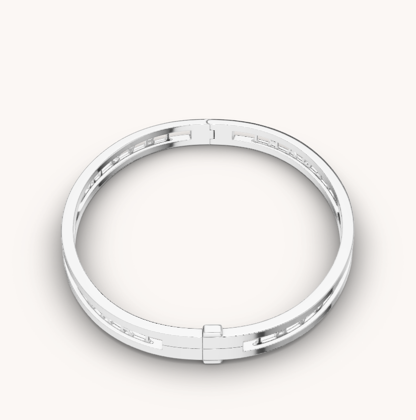 [LUXE]ZERO 1 SPIRAL LOGO SILVER BRACELET