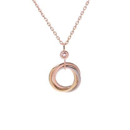 [LUXE]TRINITY SILVER GOLD PINK GOLD NECKLACE