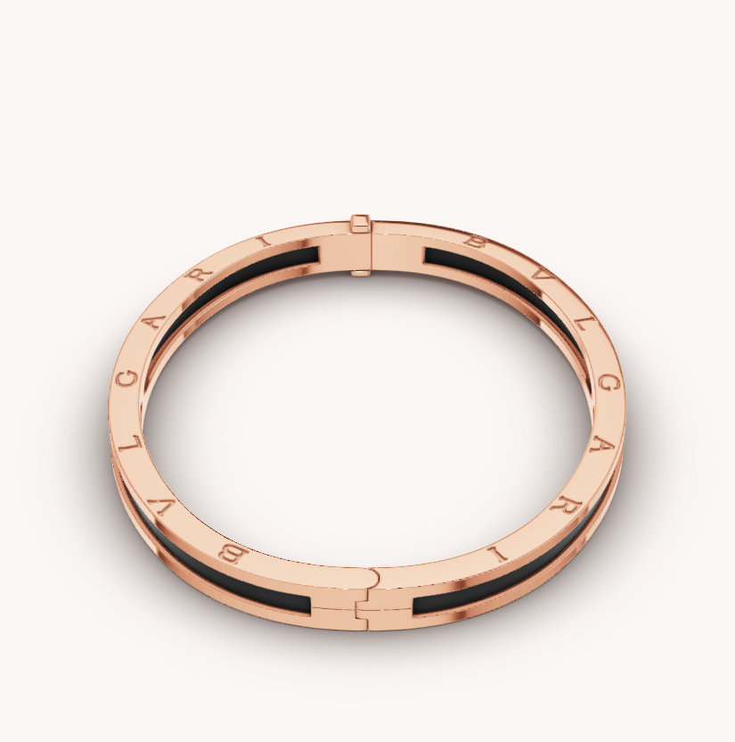 [LUXE]ZERO 1 PINK GOLD WITH BLACK CERAMIC BRACELET