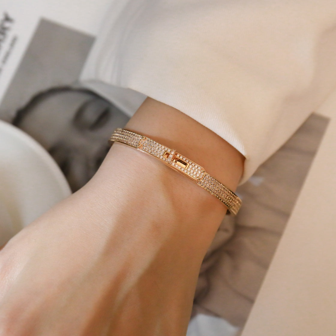 [LUXE]KELLY BRACELET DIAMOND PAVED