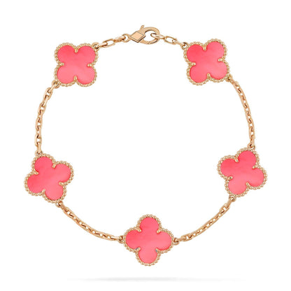 [LUXE] CLOVER 5 PINK MOP BRACELET